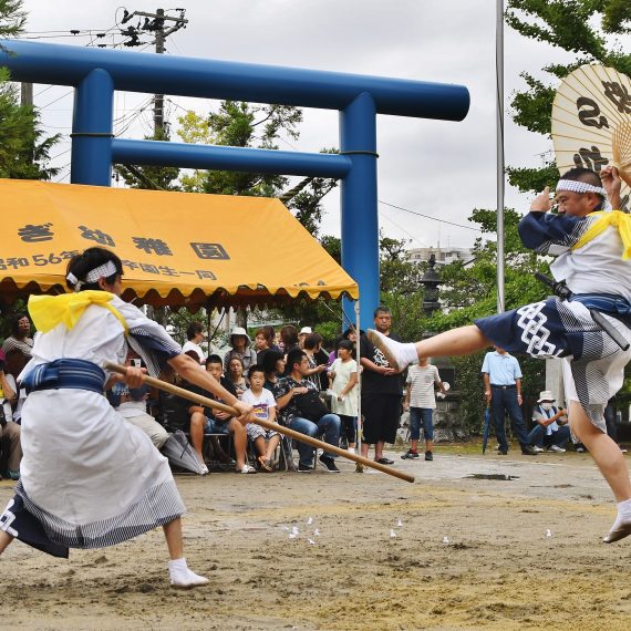 小名浜諏訪神社、例大祭「夏祭　ささら奉納」（30・９・３）【棒ささら】